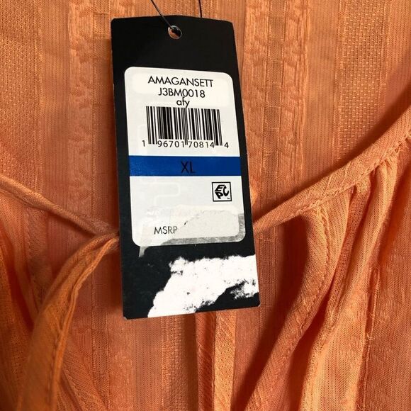 TOMMY HILFIGER - 🎉HP🎉NWT - L Sz XL Textured Tie Puff-Sleeve Peasant Top/Coral - Picture 16 of 16